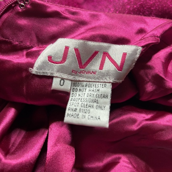 JVN By Jovani Elegant Evening Gown in Dark Pink Size 0 - Picture 6 of 8